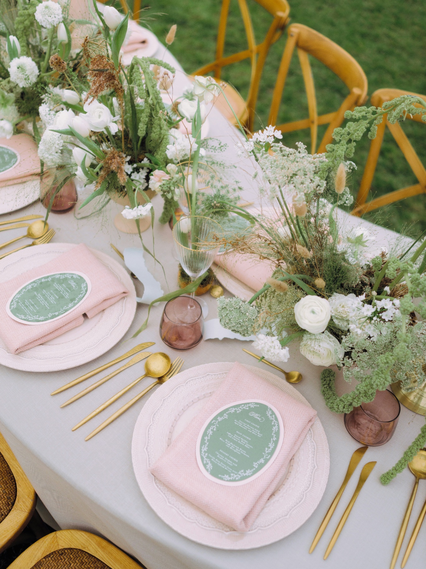 A considered detail - table setting, florals, quiet craftsmanship.